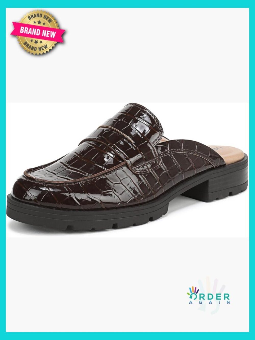 Women's Chunky Loafers Mules Slip-On Comfort Platform Casual Lug Sole